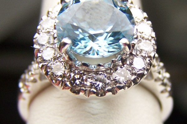Gemstone ring close up